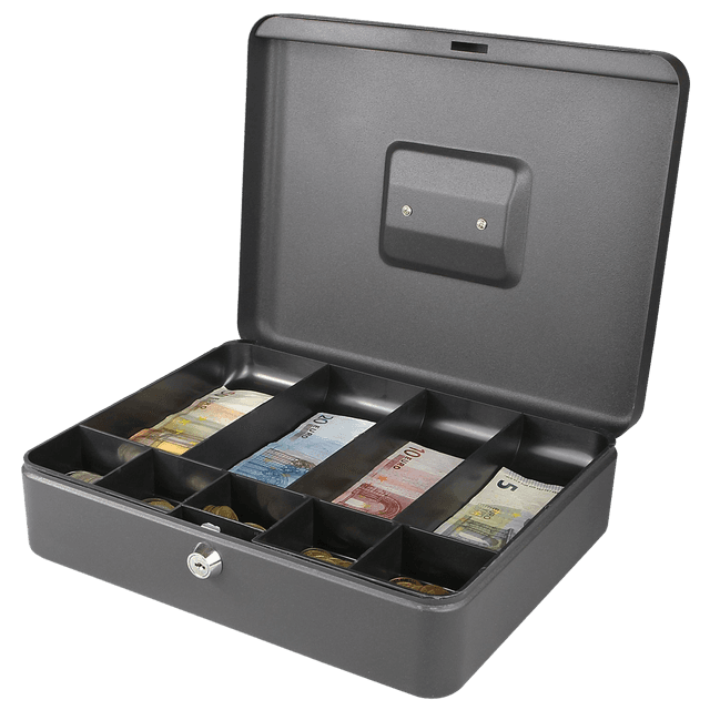 Secureo Geldkassette mit Schein- und Münzeinsatz schwarz