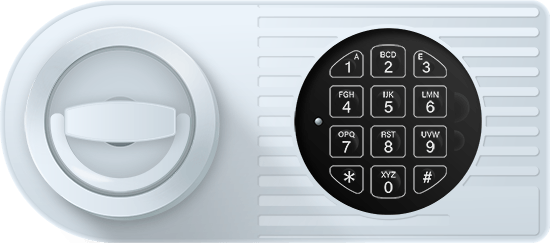 Elektronikschloss Premium mit Muschelgriff